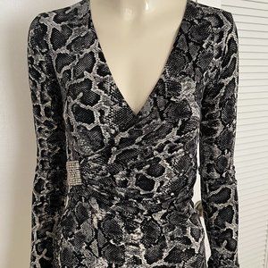 Sky new long sleeved blouse with crystal and ruched accents, XS